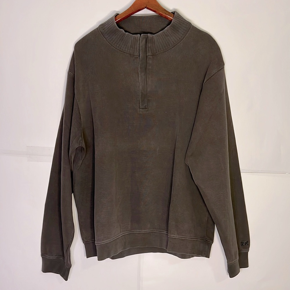 Cutter & Buck Brown Quarter-Zip Sweater Size Extra Large.